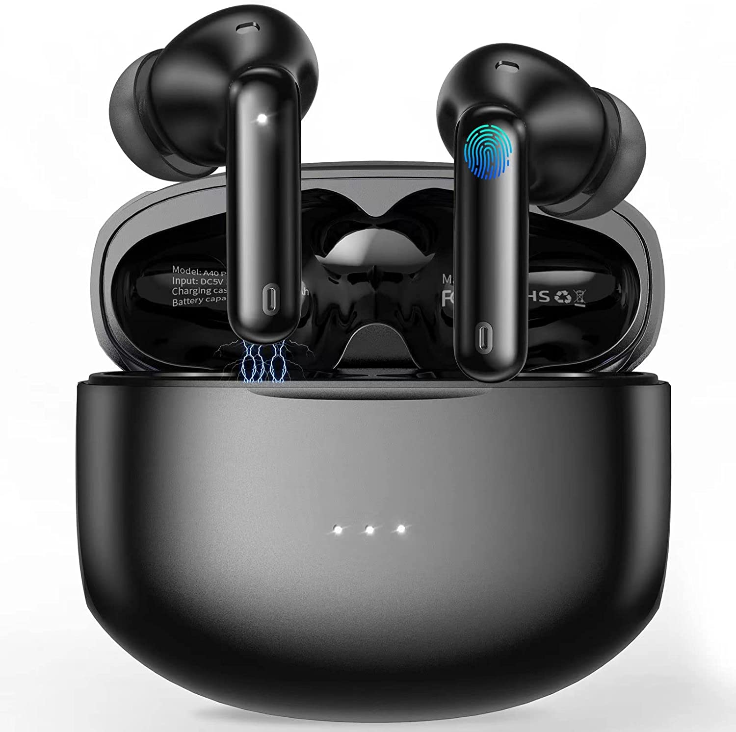 XIAOWTEK Cuffie Bluetooth, Auricolari Bluetooth 5.3 con Bassi Icmmersivi, Cuffie Wireless 4 Incorporato HD Mic, IP7 Impermeabili Cuffiette Bluetooth, 50H Deep Bass Sport Bluetooth per Android/iPhone 